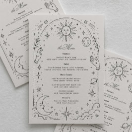 Menú Boda Celestial de Luna y Estrellas