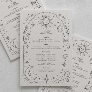 Menú Boda Celestial de Luna y Estrellas
