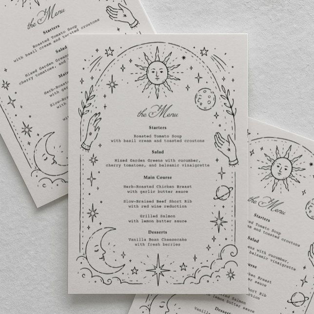 Menú Boda Celestial de Luna y Estrellas  (Subido por el creador)