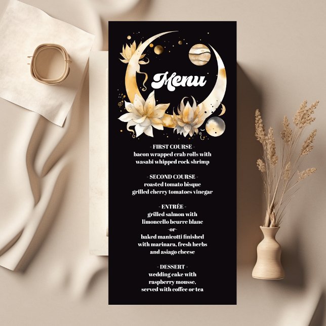 Menú Boda Celestial de Oro Negro Místico (Subido por el creador)