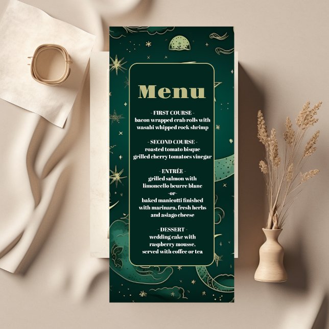 Menú Boda Celestial de Oro Verde Esmeralda (Subido por el creador)
