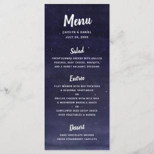 Menú Boda celestial del cielo nocturno