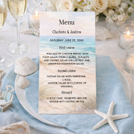 Menú Boda cena costera en la playa
