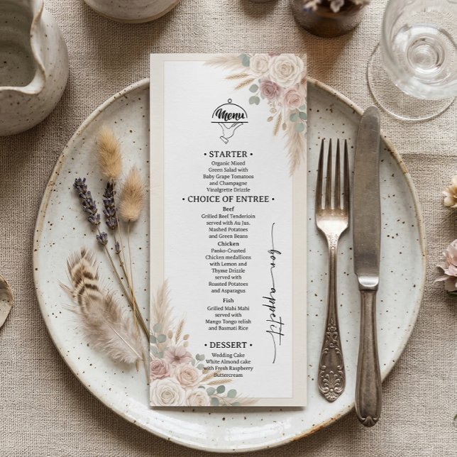 Menú Boda Chic Bohemia de Terracota (Subido por el creador)