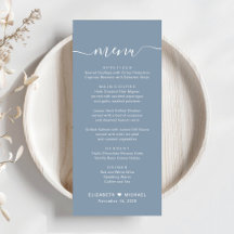 Boda Chic Script Azul Polvo