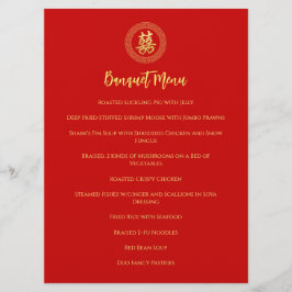 Menú Boda chino de doble felicidad