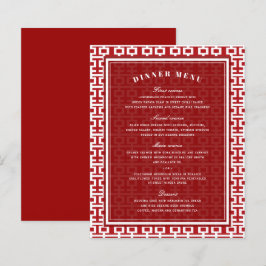 Menú Boda chino de doble felicidad minimalista