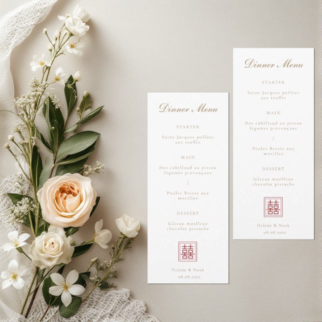 Menú Boda chino moderno de doble felicidad (Subido por el creador)