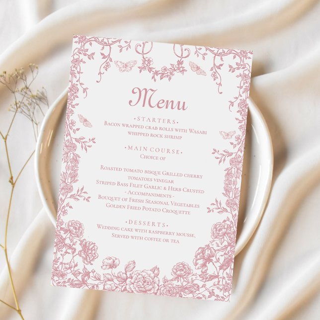 Menú Boda chinoyorquino con toile rosa (Subido por el creador)