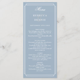 Menú Boda Clásica Art Déco Polvo Azul