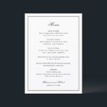 Menú Boda Clásica atemporal en negro y blanco<br><div class="desc">Un diseño clásico y atemporal.</div>