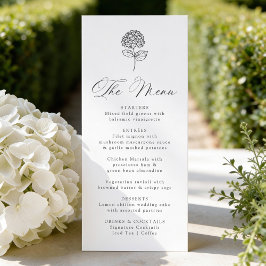 Menú Boda Clásica de Hortensias con Carbón
