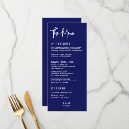 Menú Boda clásica elegante azul real