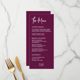 Menú Boda clásica elegante de Borgoña