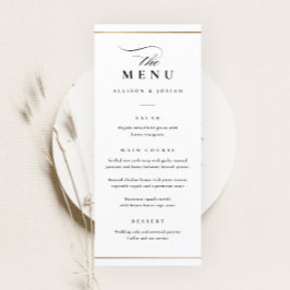 Menú Boda Clásica Elegante en Blanco y Negro