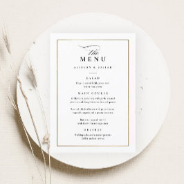 Menú Boda Clásica Elegante en Blanco y Negro