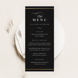Menú Boda Clásica Elegante en Blanco y Negro