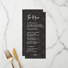 Menú Boda clásica elegante en blanco y negro