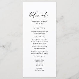 Menú Boda Clásica en Blanco y Negro