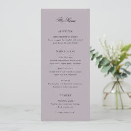 Menú Boda Clásica Lila Polvorienta Limpia