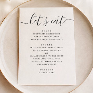 Menú Boda Clásica Moderna | Caligrafía Vamos a Comer
