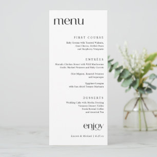 Menú Boda Clásica Moderna Sencilla