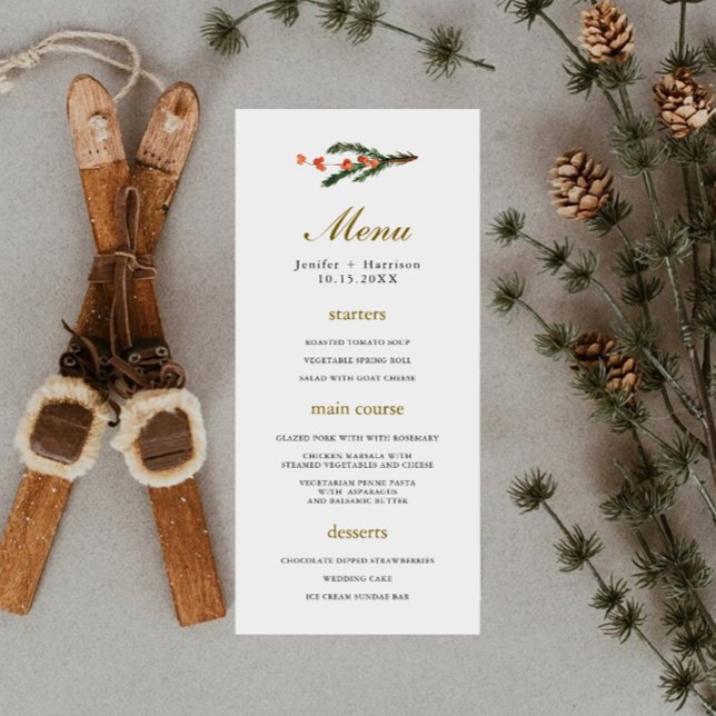 Menú Boda clásico de pino de invierno (Subido por el creador)