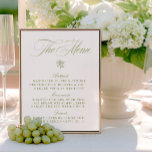 Menú Boda clásico de sabores verdes y blancos<br><div class="desc">Parte de la colección de Bodas "Iris": explore la suite completa a través del enlace de esta página para coordinar el diseño de fondo correspondiente para su evento. ・ Se crearon maquetas para este diseño usando Midtrip AI.</div>