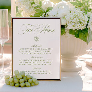 Menú Boda clásico de sabores verdes y blancos