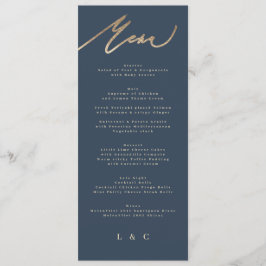 Menú Boda clásico elegante de la Marina Blue Gold