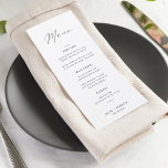 Menú Boda clásico elegante en blanco y negro<br><div class="desc">Este sencillo y clásico menú boda le dará un toque de elegancia a la decoración de su fiesta nupcial. Todo el texto es editable,  solo tienes que hacer clic en 'Personalizar esta plantilla'. También hay artículos correspondientes,  incluyendo la suite Invitación a la Boda.</div>