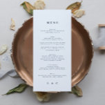 Menú Boda clásico simple de color blanco azul marino<br><div class="desc">menú delgado para coincidir con la colección *si desea más opciones de papel este diseño se puede transferir a un programa delgado *o para más ayuda póngase en contacto conmigo</div>