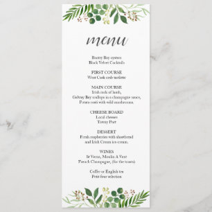 Menú boda con abundante vegetación bohemia