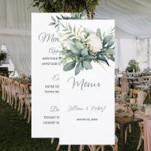 Boda con Acento de Floral Suave Verde Dorado