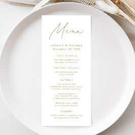 Menú Boda con guion dorado moderno