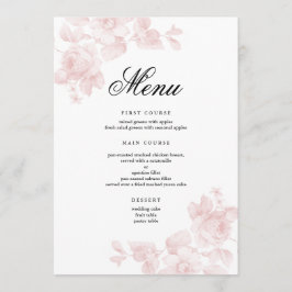 Menú Boda con letra floral elegante