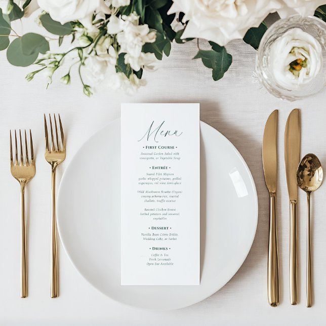 Menú Boda con letra script minimalista y elegante (Subido por el creador)