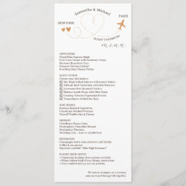 Menú Boda con tema de viaje, cena de recepción