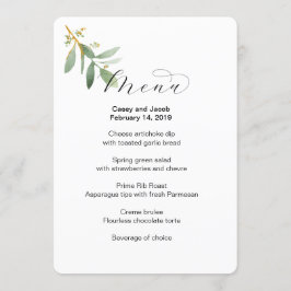 Menú boda con vegetación