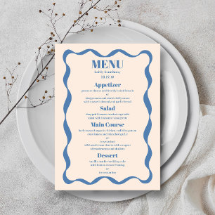 Menú Boda Coquette Bow Retro