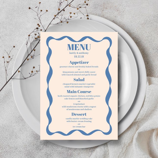 Menú Boda Coquette Bow Retro (Subido por el creador)