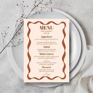 Menú Boda Coquette Bow Retro