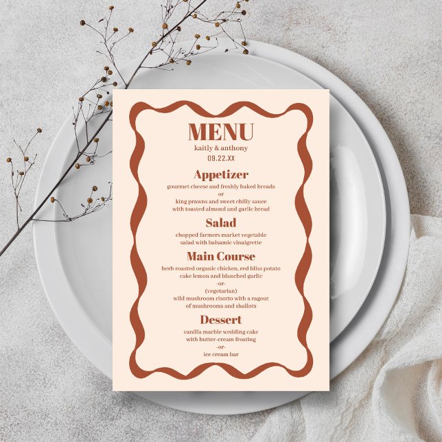 Menú Boda Coquette Bow Retro (Subido por el creador)
