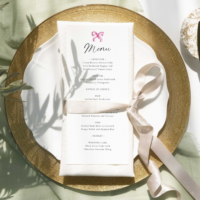 Menú Boda Coquette Elegante Simple (Subido por el creador)