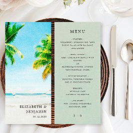 Menú Boda Costera Retro Tropical con Palma