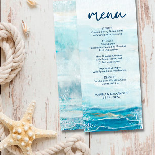 Menú Boda costero de las olas de la playa de Sea Blue B