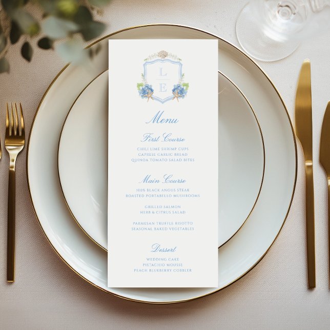 Menú Boda Cresta Monograma Costera (Subido por el creador)
