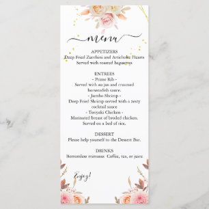Menú Boda Dahlia y Rosas duales