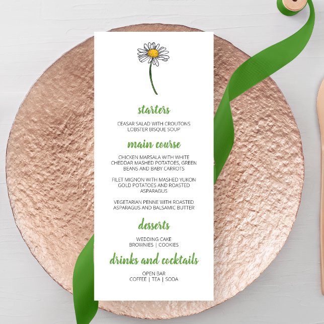Menú Boda Daisy minimalista (Subido por el creador)