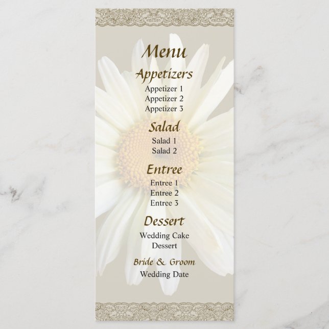 Menú Boda Daisy Search Up (Anverso)